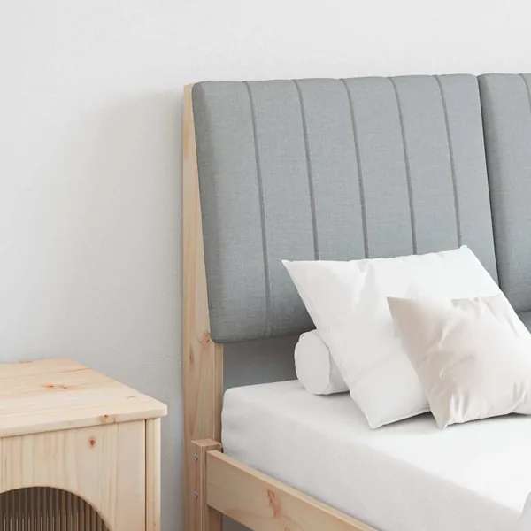 Tête de lit capitonnée Gris clair 120 cm Pin massif