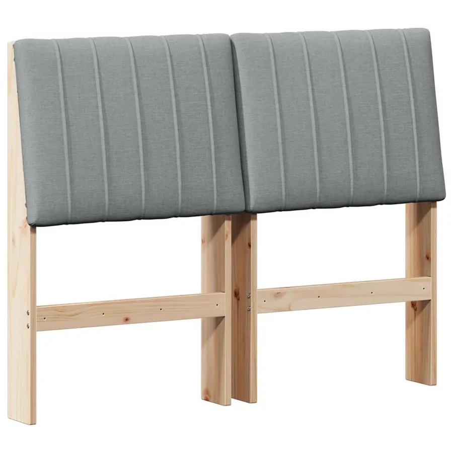 Tête de lit capitonnée Gris clair 120 cm Pin massif - 2