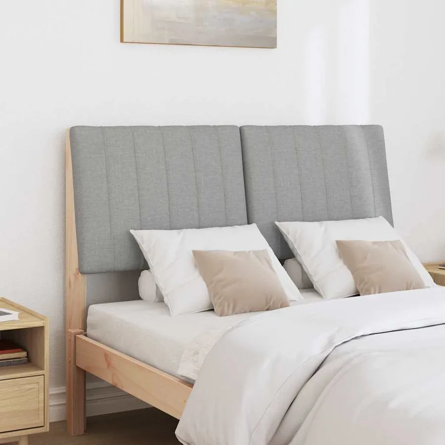 Tête de lit capitonnée Gris clair 120 cm Pin massif - 3
