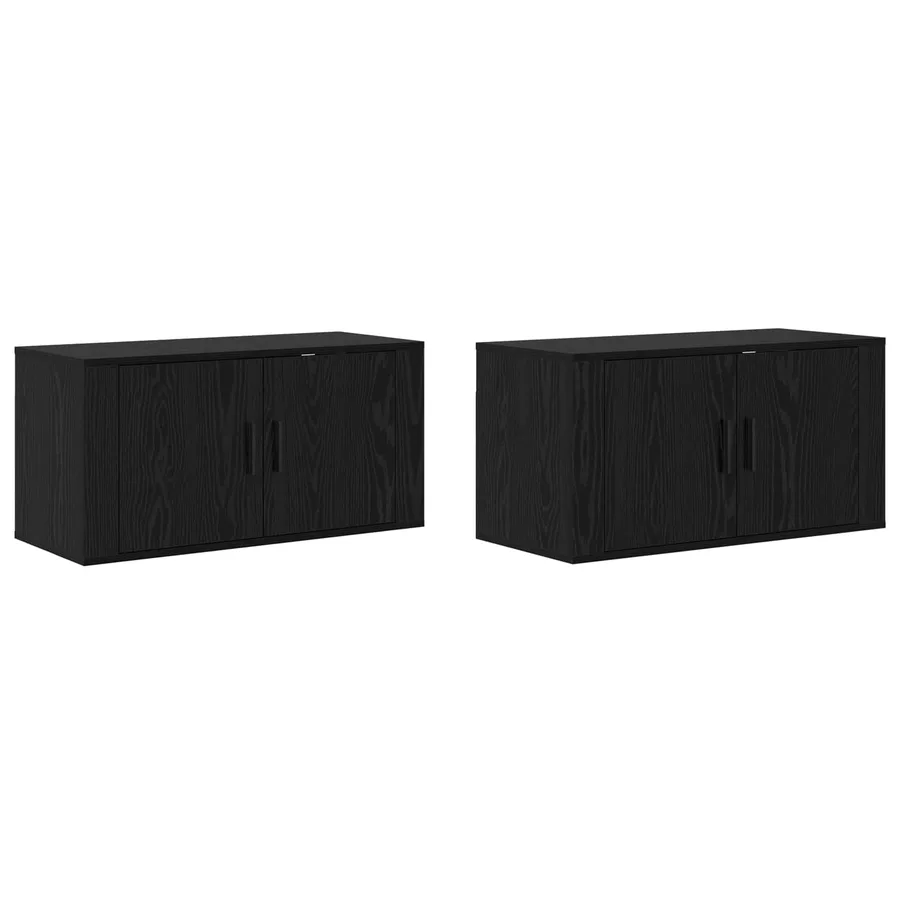 Ensemble de meuble TV mural 2 pcs Chêne noir 80 x 34,5 x 40 cm - 2