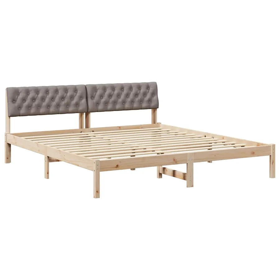 Cadre de lit Marron et taupe 180 x 200 cm Bois massif en pin - 2