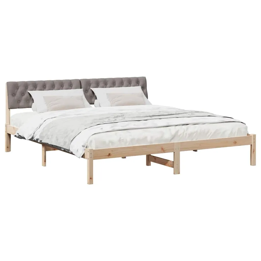 Cadre de lit Marron et taupe 180 x 200 cm Bois massif en pin - 3