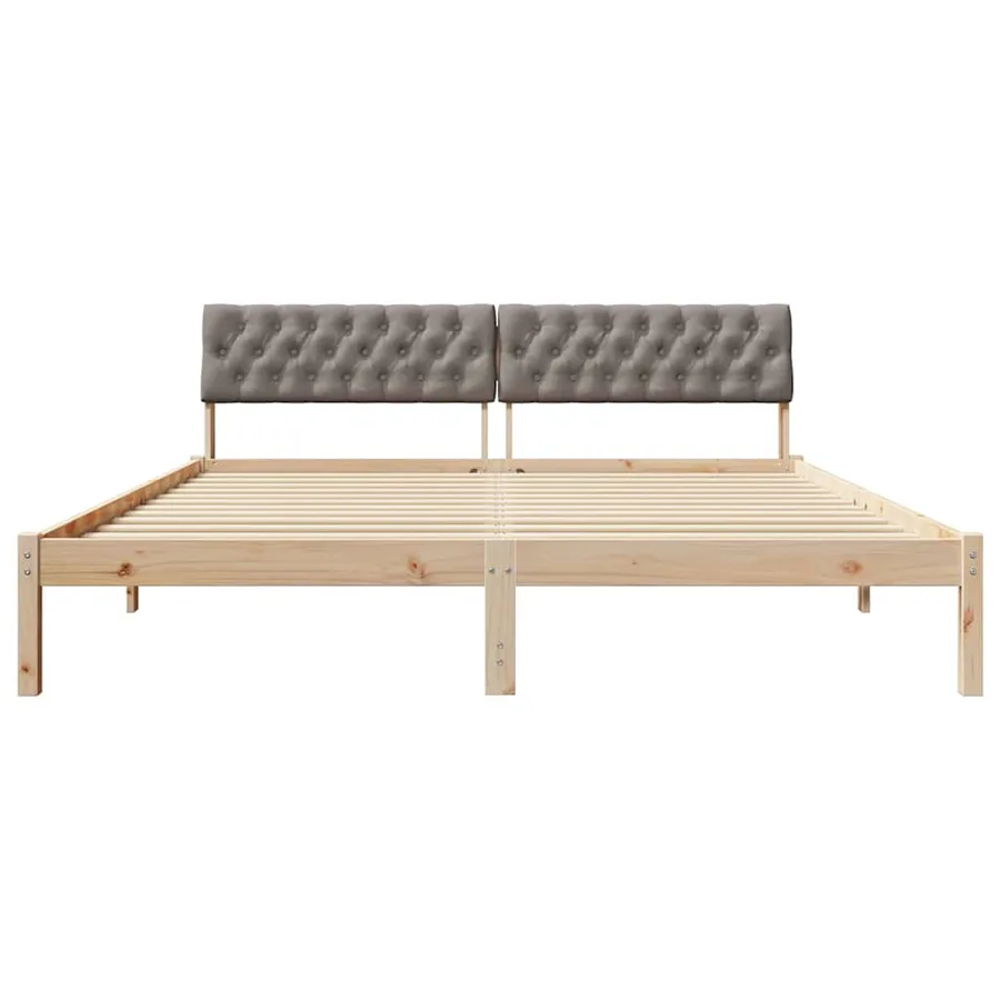 Cadre de lit Marron et taupe 180 x 200 cm Bois massif en pin - 5