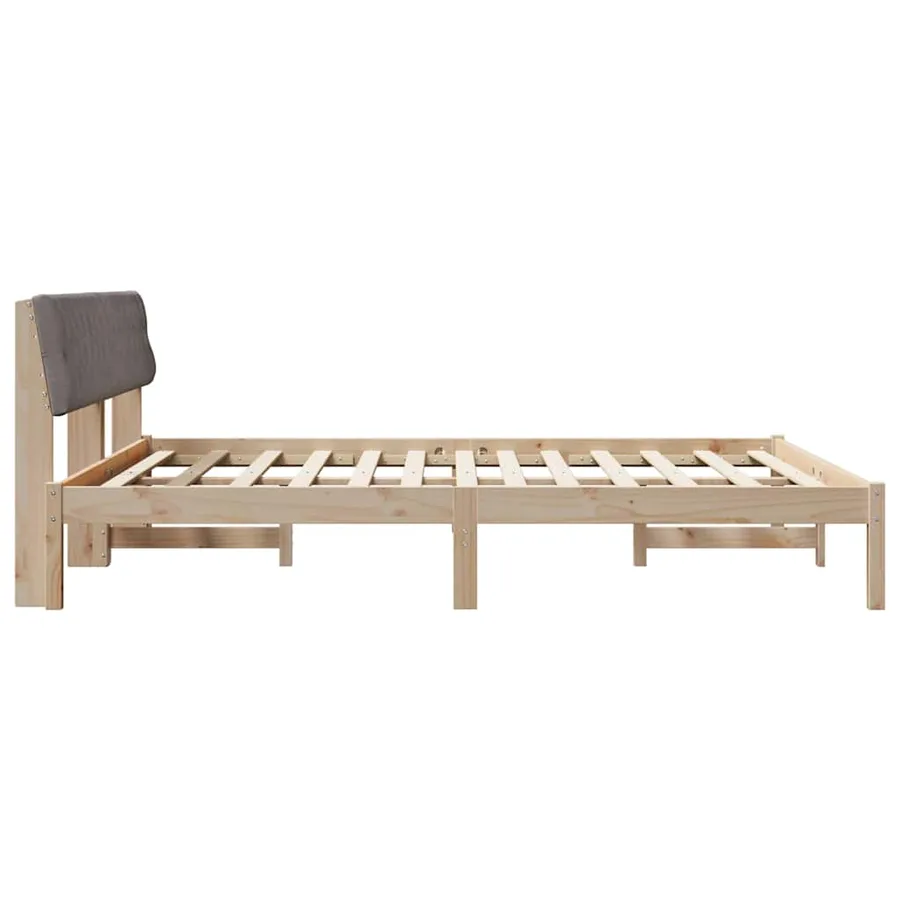 Cadre de lit Marron et taupe 180 x 200 cm Bois massif en pin - 6