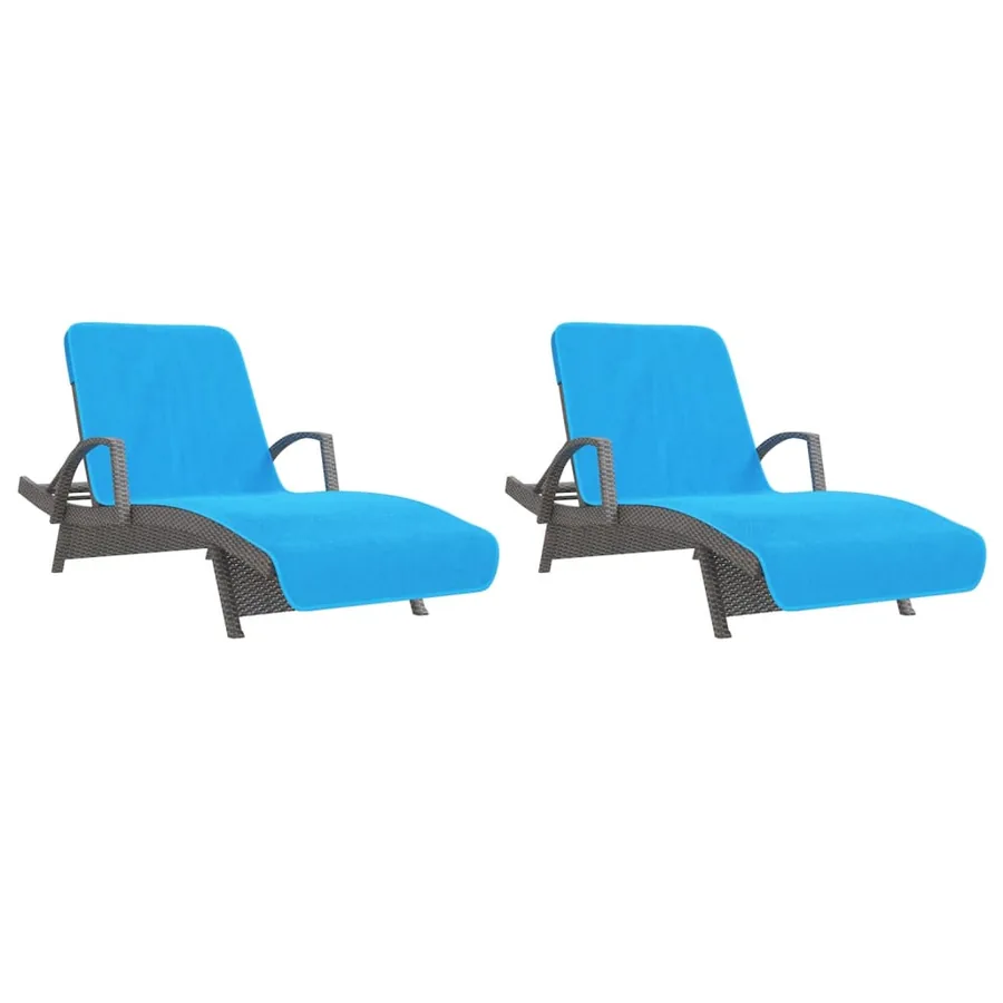 Serviettes de plage 2 pcs turquoise 75x200 cm tissu 400 GSM - 4