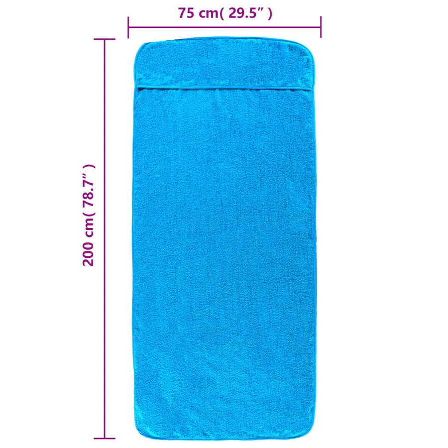 Serviettes de plage 2 pcs turquoise 75x200 cm tissu 400 GSM - 8