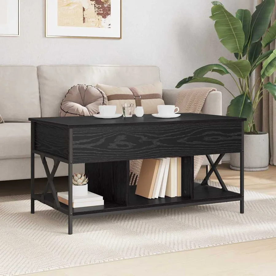 Table basse Chêne noir 100 x 55 x 48,5 cm Bois d'ingénierie - 4