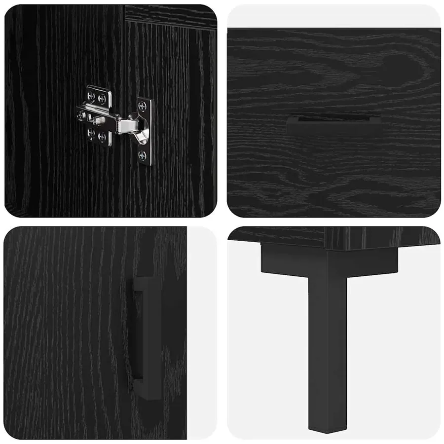 Haut Armoire Chêne noir 34,5 x 34 x 180 cm Bois d'ingénierie - 11