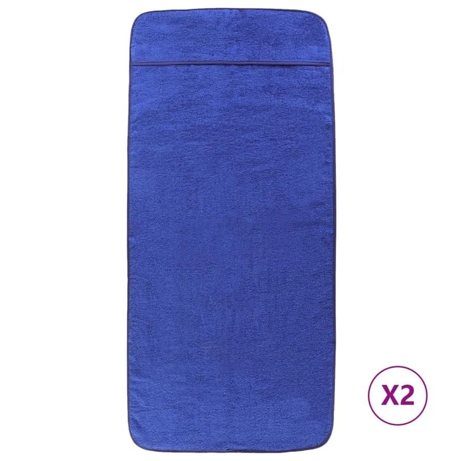 Serviettes de plage 2 pcs bleu royal 60x135 cm tissu 400 GSM - 2