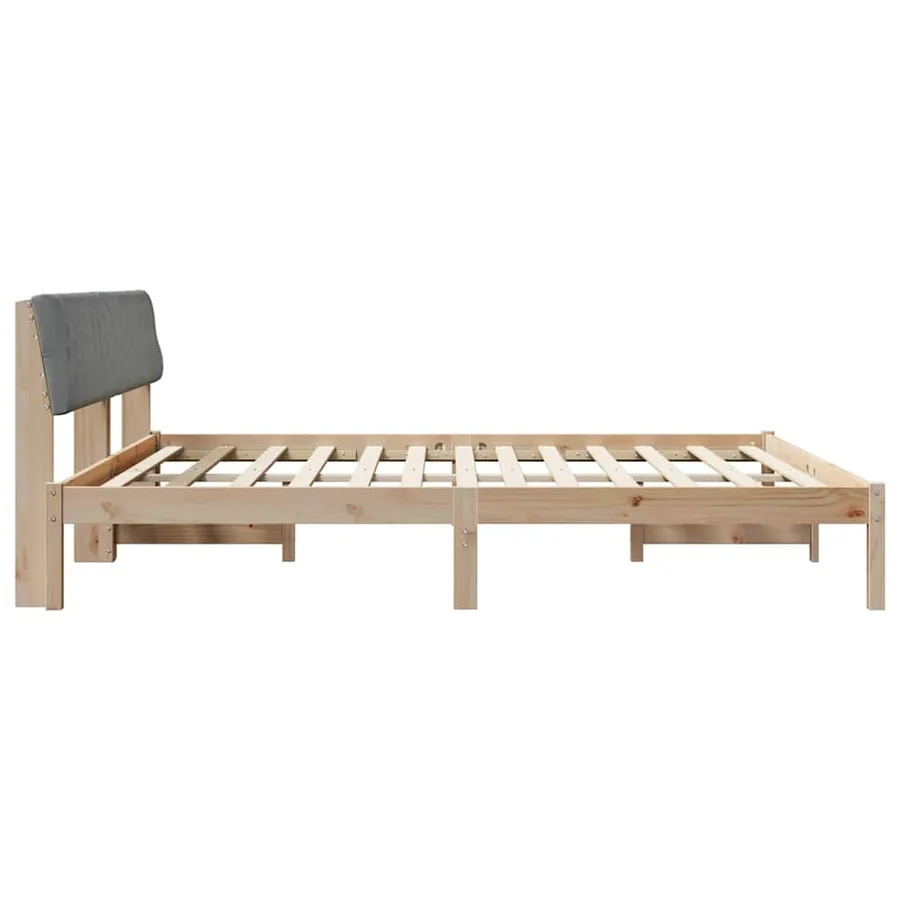 Cadre de lit avec tête de lit Marron et gris clair 200 x 200 cm - 6