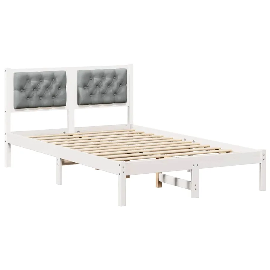 Cadre de lit Gris clair 120 x 190 cm Pin massif - 2