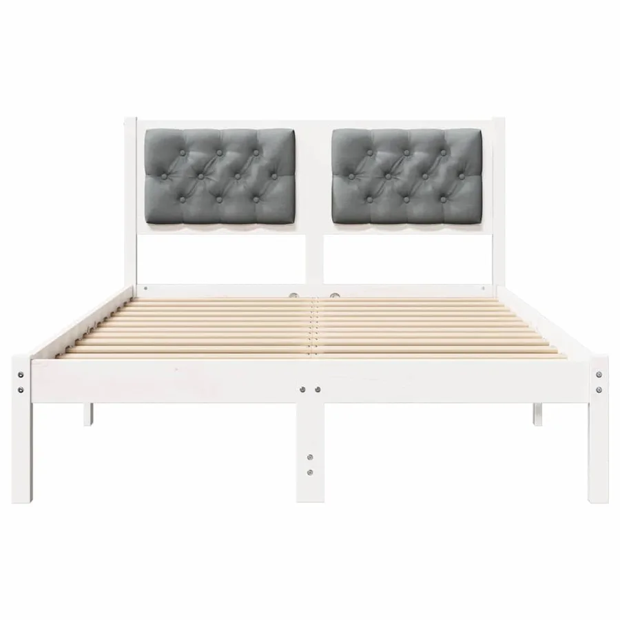 Cadre de lit Gris clair 120 x 190 cm Pin massif - 5