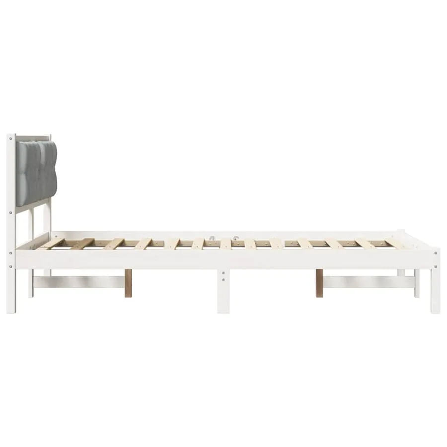 Cadre de lit Gris clair 120 x 190 cm Pin massif - 6