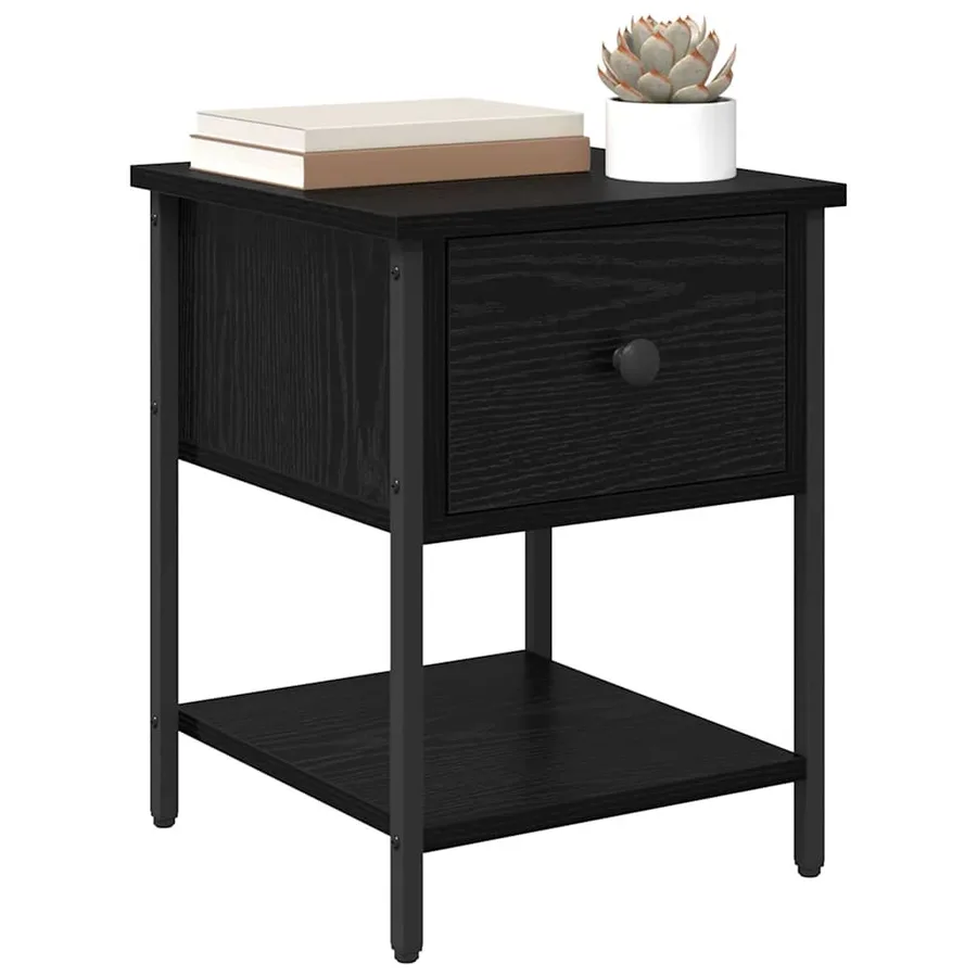 Table de chevet avec tiroir 2 pcs Chêne noir 34 x 35,5 x 45 cm - 3