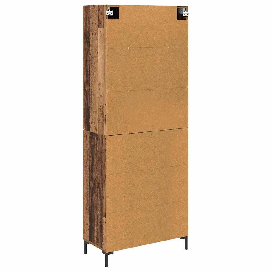 Haut Armoire 2 pcs Bois Ancien Bois d'ingénierie - 10