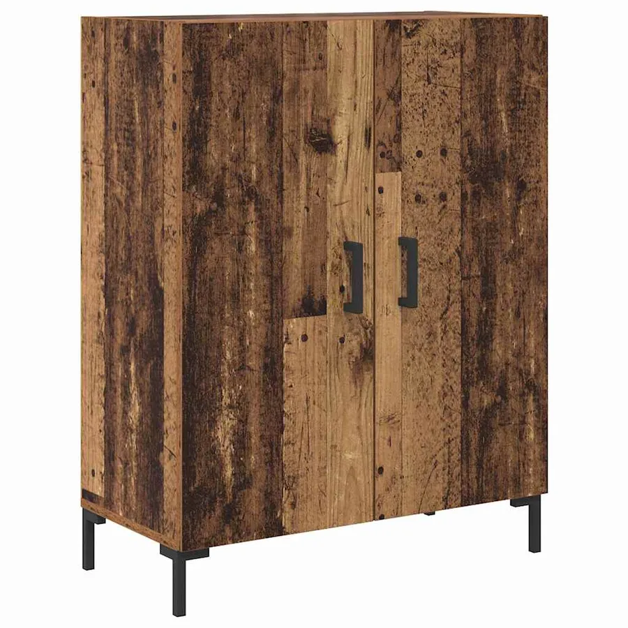 Haut Armoire 2 pcs Bois Ancien Bois d'ingénierie - 6