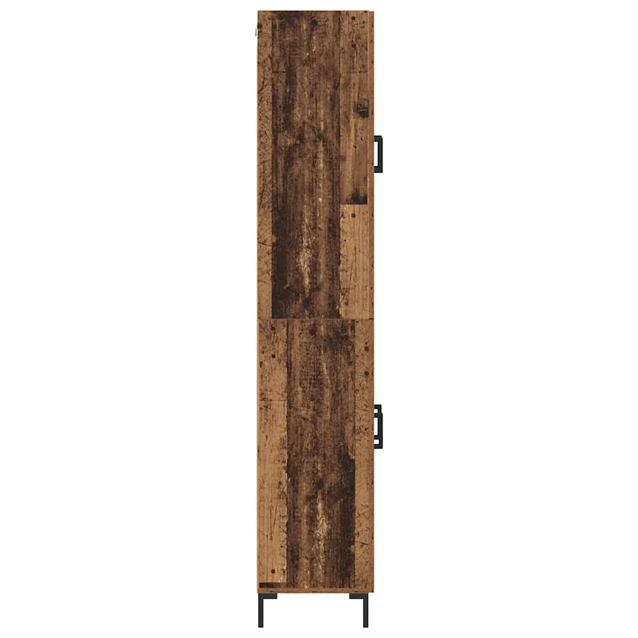 Haut Armoire 2 pcs Bois Ancien Bois d'ingénierie - 9