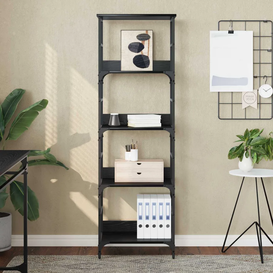 Étagère Chêne noir 50 x 33 x 153 cm Bois d'ingénierie - 4