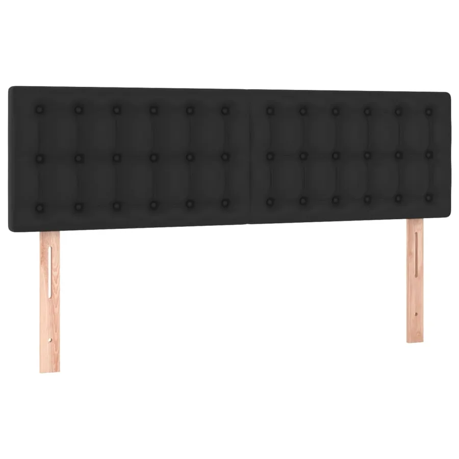 Sommier à lattes de lit avec matelas et LED Noir 140x190cm - 7