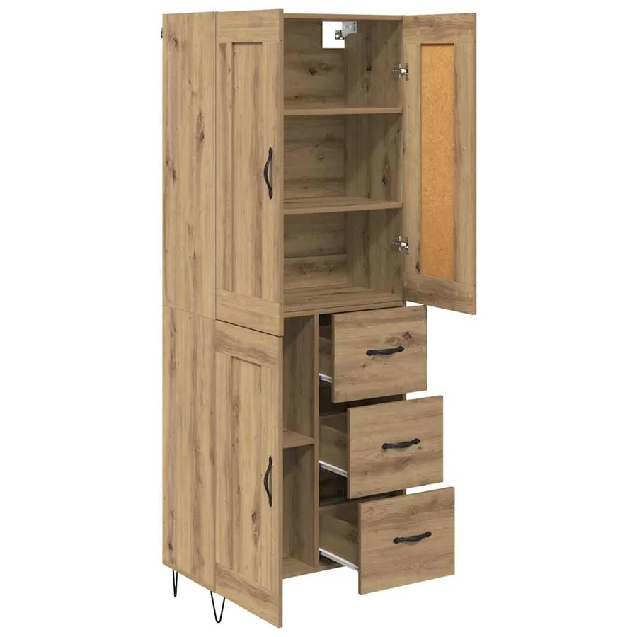 Haut Armoire Chêne artisanal 69,5 x 34 x 180 cm - 5