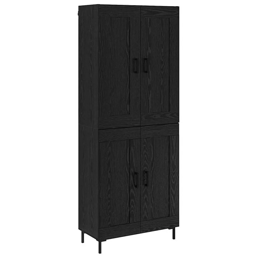 Haut Armoire 2 pcs Chêne noir Bois d'ingénierie - 2