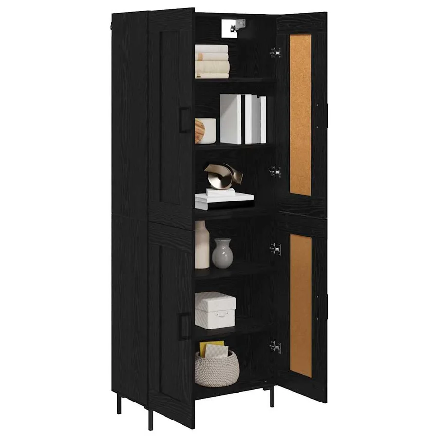 Haut Armoire 2 pcs Chêne noir Bois d'ingénierie - 3