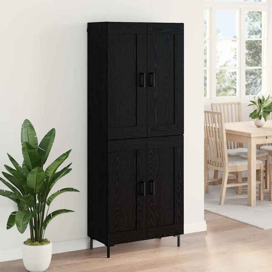 Haut Armoire 2 pcs Chêne noir Bois d'ingénierie - 4