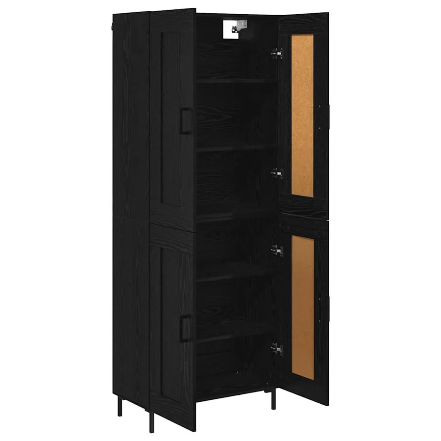 Haut Armoire 2 pcs Chêne noir Bois d'ingénierie - 5