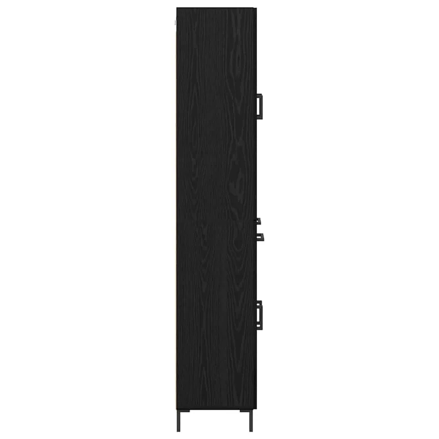 Haut Armoire avec tiroir 2 pcs Chêne noir Bois d'ingénierie - 9