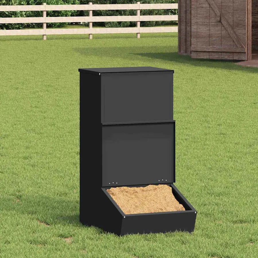 Distributeur de porcs Noir 55 x 38 x 76 cm Acier Laminé à Froid