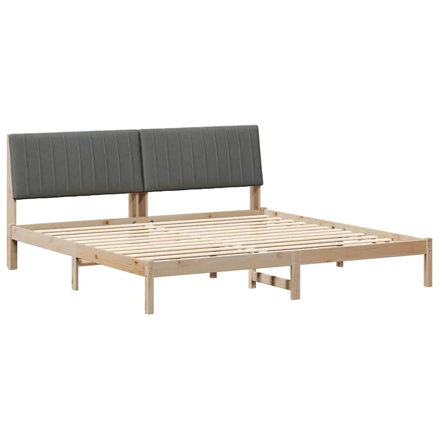 Cadre de lit avec tête de lit Marron 200 x 200 cm Pin massif - 2