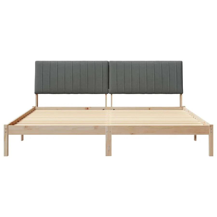 Cadre de lit avec tête de lit Marron 200 x 200 cm Pin massif - 5