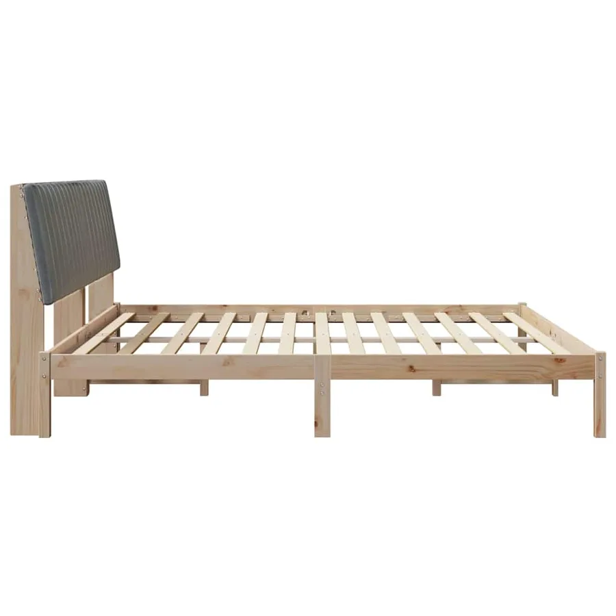 Cadre de lit avec tête de lit Marron 200 x 200 cm Pin massif - 6