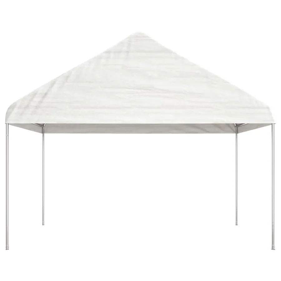 Belvédère avec toit blanc 4,08x2,23x3,22 m polyéthylène - 2