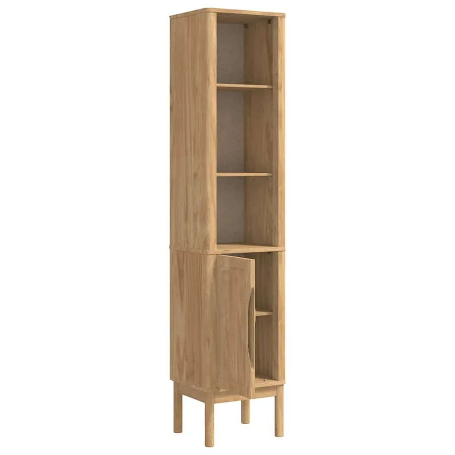 Meuble de salle de bain haut FLORO Cire marron 35 x 30 x 160 cm - 5