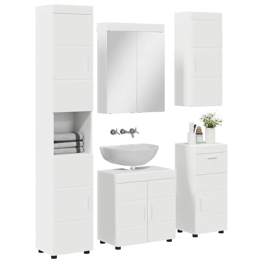 Ensemble de mobilier de salle de bain TULUM 5 pcs Blanc - 3