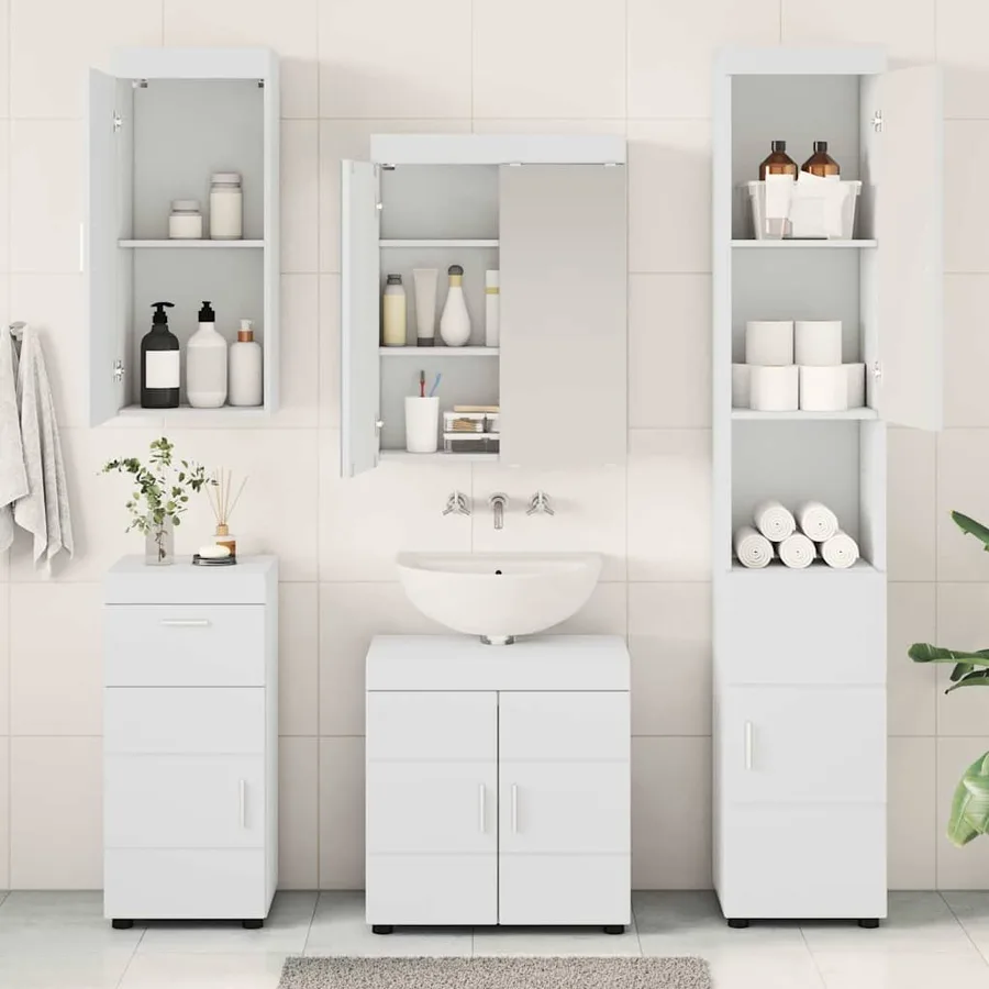 Ensemble de mobilier de salle de bain TULUM 5 pcs Blanc - 4