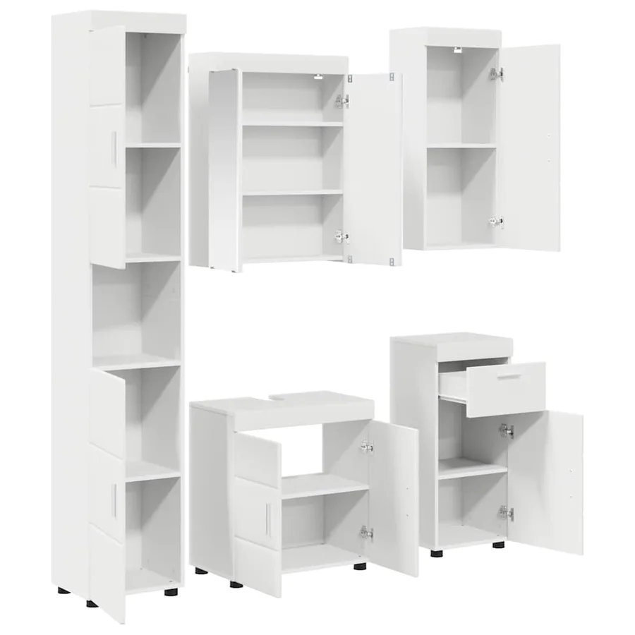 Ensemble de mobilier de salle de bain TULUM 5 pcs Blanc - 5