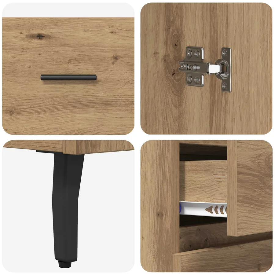 Haut Armoire 2 pcs Chêne artisanal 69,5 x 32,5 x 180 cm - 11