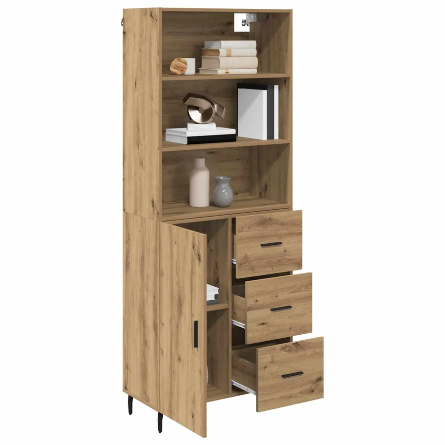 Haut Armoire 2 pcs Chêne artisanal 69,5 x 32,5 x 180 cm - 3