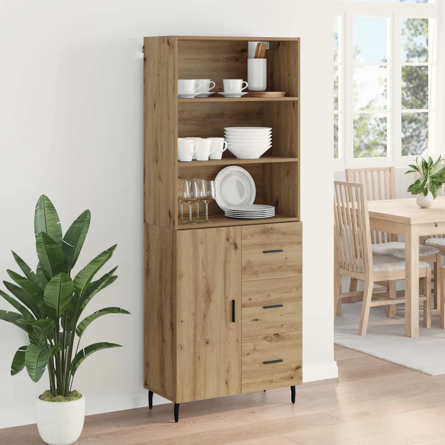 Haut Armoire 2 pcs Chêne artisanal 69,5 x 32,5 x 180 cm - 4