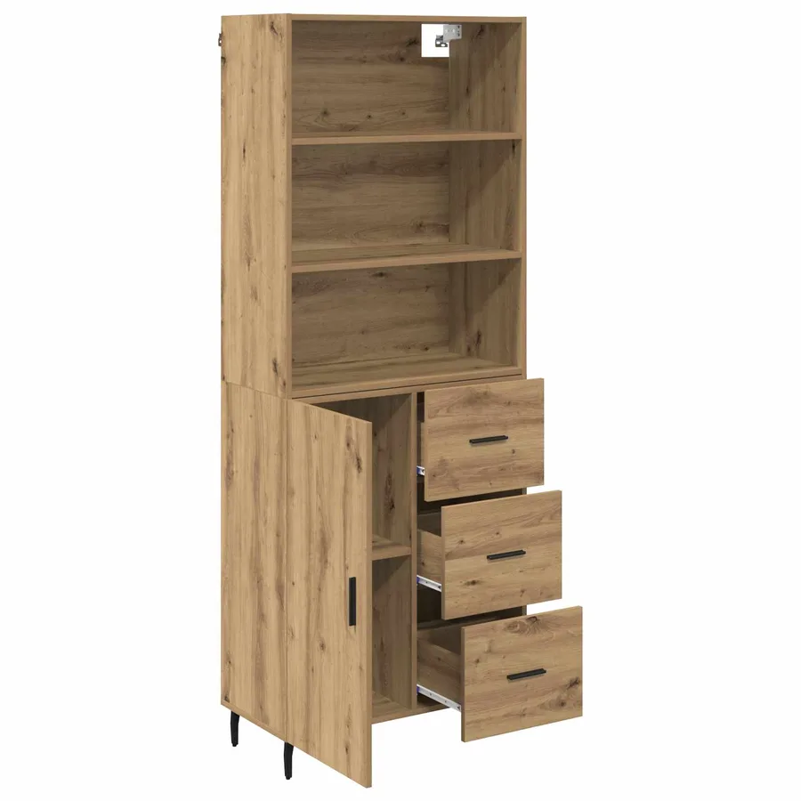Haut Armoire 2 pcs Chêne artisanal 69,5 x 32,5 x 180 cm - 5