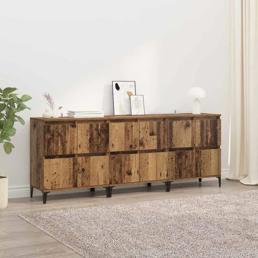 Buffets 3 pcs Bois Ancien 60 x 35 x 70 cm Bois d'ingénierie