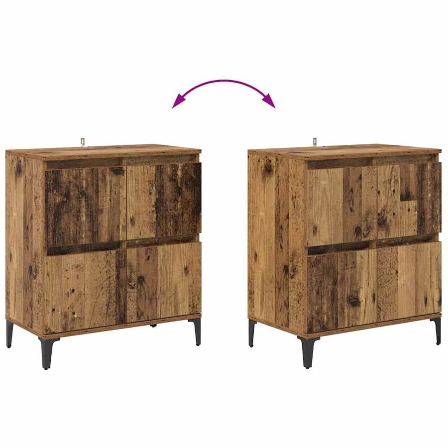 Buffets 3 pcs Bois Ancien 60 x 35 x 70 cm Bois d'ingénierie - 10
