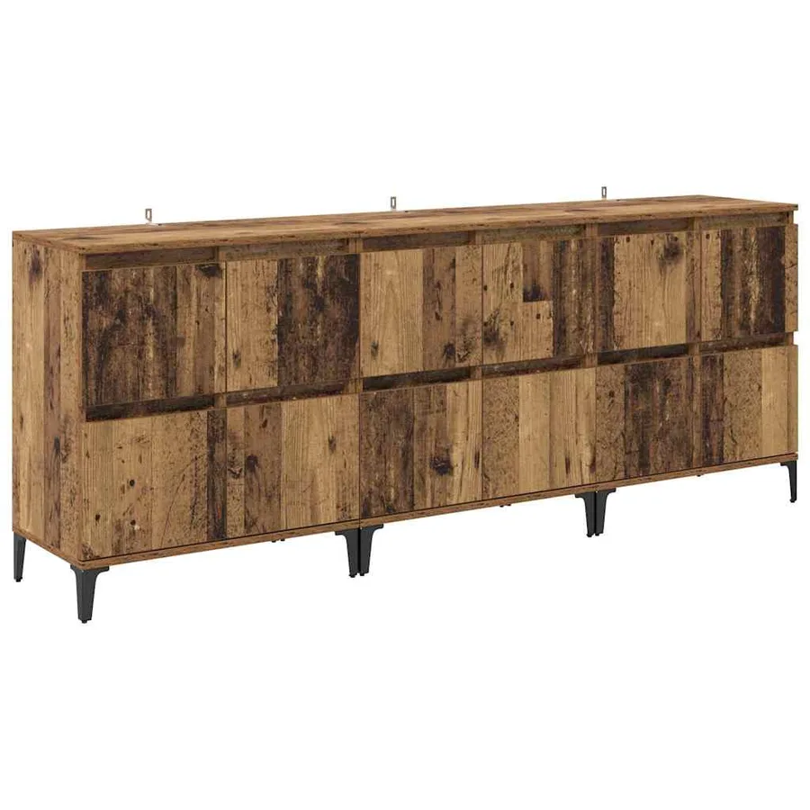 Buffets 3 pcs Bois Ancien 60 x 35 x 70 cm Bois d'ingénierie - 2