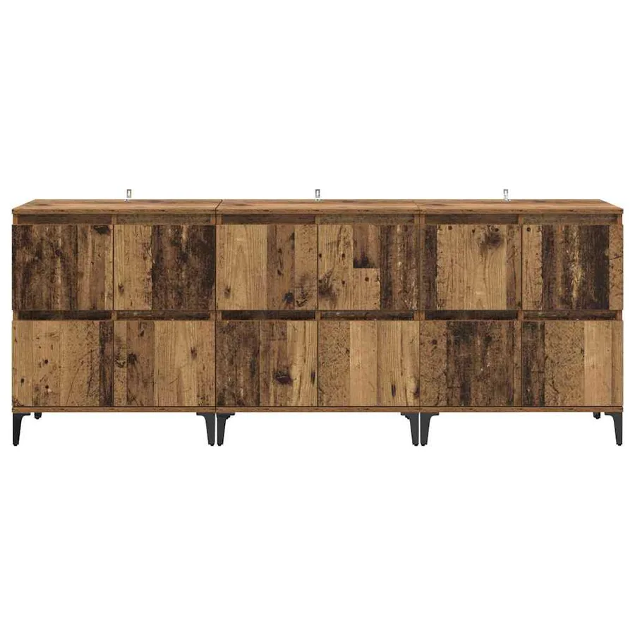 Buffets 3 pcs Bois Ancien 60 x 35 x 70 cm Bois d'ingénierie - 5