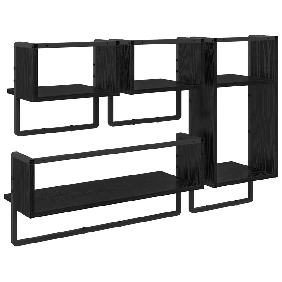 Ensemble d'étagères murales 4 pcs Chêne noir 65 x 25 x 30 cm - 13