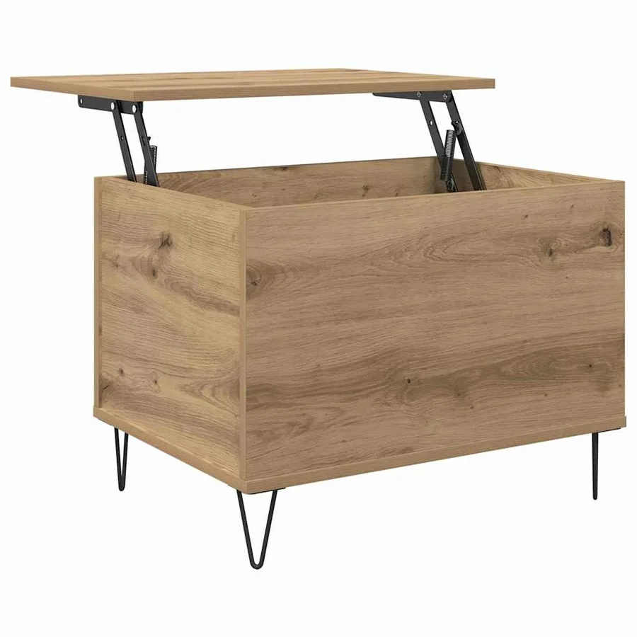 Table basse Chêne artisanal 60 x 44,5 x 45 cm Bois d'ingénierie - 5