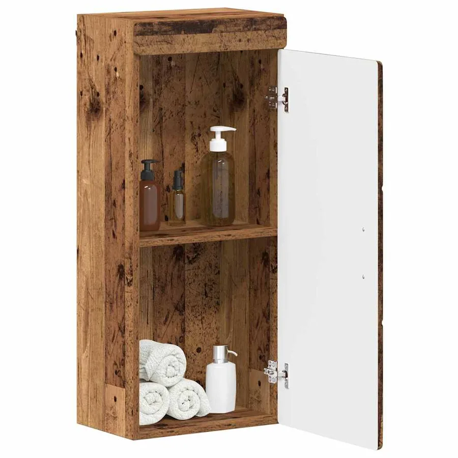 Armoire murale de salle de bain avec étagère TULUM Bois ancien - 3