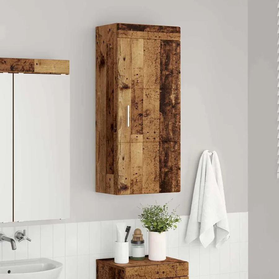 Armoire murale de salle de bain avec étagère TULUM Bois ancien - 4